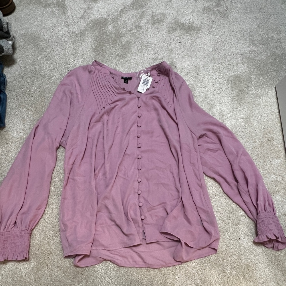 Torrid Mauve Button-Front Blouse
